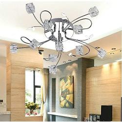 DINGGU Flush Mount Modern Dimmable Ceiling Chandelier Lighting with 11 Lights LED Bulbs and Remote Controller Included