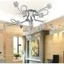 DINGGU Flush Mount Modern Dimmable Ceiling Chandelier Lighting with 11 Lights LED Bulbs and Remote Controller Included