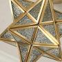 Modo Lighting Moravian Star Light Fixture Seeded Glass Flush Mount Ceiling Light Antique Brass Ceiling Lamp for Living Dining Room Porch Entry E26, 1 Light
