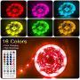 [Sync with Music] 32.8ft RGB LED Strip Lights with Remote 5050 10m Color Changing Lights with 12V Power Supply + Control Box, Ideal Lights for Bedroom, Party Decorations (Pack of 2 5m LED Light Strip)
