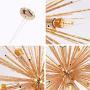 Jaycomey Firework Chandeliers with 8 Lights,Modern Rose Gold Pendant Lighting,Stanless Steel Ceiling Light Fixtures Wrought Aluminum Pendant Lamp for Bedroom Living Room,Dia19.6 Inch