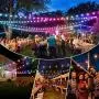 HueLiv 2-Pack 49FT Colored Outdoor String Lights, Warm White&RGB Dimmable Café LED String Light, 30+4 Impact Resistant Bulbs, Commercial Patio Light for Christmas, Holiday, 3Remote, 98FT, Upgraded HueLiv 2-Pack 49FT Colored Outdoor String Lights, Warm White&RGB Dimmable Café LED String Light, 30+4 Impact Resistant Bulbs, Commercial Patio Light for Christmas, Holiday, 3Remote, 98FT, Upgraded