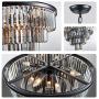 TZOE Luxury Black Smoke Crystal Modern Contemporary Chandeliers Pendant Ceiling Light 4-Tier Chandelier Lighting for Dining Room Living Room Bedroom Girls Room W23.6''