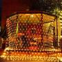 LED Net Lights Christmas Day Decrotion, 200 LED 9.8ft x 6.6ft Fairy String Decorative Mesh Light Warm White for a Wedding Cocktail Party Birthday BBQ Bistro Cafe by YIZHOUER