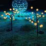 Upgraded Outdoor Solar Lights, Decorative Solar Garden Lights Solar Fairy Flower Lights Waterproof for Patio Yard Pathway Garden Christmas Decor (4 Pack,Warm White)
