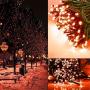 Twinkle Star 66FT 200 LED Indoor String Lights, Plug in String Light 8 Modes Waterproof for Outdoor Halloween Christmas Wedding Party Bedroom Decorations (Orange)