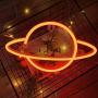 LED Galaxy Planet Shape Neon Sign Light Art Decorative Night Lights for Kids Girls Child Wall Decor for Baby Room Christmas Halloween Wedding Party Supplies