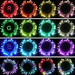 Solar Colorful Outdoor String Lights 16 Color Changing Christmas Lights Remote Control 32.8ft 100 LEDs Solar Powered Multicolor Waterproof Christmas Tree Lights for Patio Yard Party Garden Decor