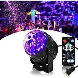 RECHING LED UV Black Light,UV Disco Ball Party Lights DJ Lights Sound Activated Strobe Light Stage Lighting for House Party Nightclub Karaoke Dance Wedding Ballroom Halloween Event (Black Light-UV)