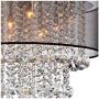 Bretton Brushed Nickel Chandelier 22'' Wide Modern Clear Glass Crystal Black Sheer Shade 12-Light Fixture for Dining Room House Foyer Kitchen Island Entryway Bedroom Living Room - Possini Euro Design