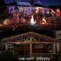 Qunlight LED Icicle Lights, 300 LEDs, 33ft, 8 Modes, Curtain Fairy Light Plug in for Indoor Outdoor, Wedding/Christmas/Halloween/Thanksgiving/Easter/Party Backdrops/Gazebo,Connectable(Multicolor)