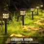 RUNACC Solar Pathway Lights Outdoor Warm White, IP65 Waterproof LED Solar Garden Decorative Lights 4 Pack, Landscape Lighting for Yard Path and Walkway
