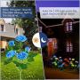 Solar Garden Lights Outdoor - Upgraded Realistic LED Solar Powered Rose Lights Flower Stake, Waterproof Solar Decorative Lights for Patio Pathway Courtyard Garden Lawn (Blue)
