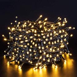 Quntis Christmas String Lights - Outdoor Indoor 132FT 300 LEDs Fairy String Lights Battery Operated Decoration Twinkle Lights with Timer for Home Garden Tree Wedding Party Valentines Day, Warm White