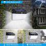 Solar Lights Outdoor, SLGOL 2 in 1 White and Warm Light 104 LED Solar Motion Sensor Security Lights 2200 mAh Solar Powered Lights Waterproof Wireless Wall Lights Solar Lamps