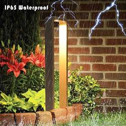 Focolux Garden Pathway Lights Outdoor, Yard Lights Cordless, LED Walkway Floor Lighting, IP65 Waterproof Landscape Column Bollard Lighting for Patio, Lawn(Warm White 9W)