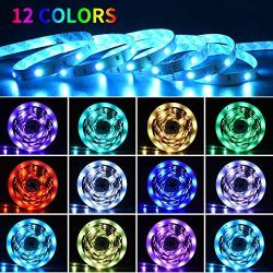 LED Strip Lights 32.8ft RGB 5050 Tape Light 12V Color Changing Rope Light Kit with RF Remote Power Plug-in Dimmable Flexible Non-Waterproof Indoor Lighting for Bedroom Kitchen Party Christmas