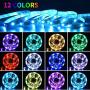 LED Strip Lights 32.8ft RGB 5050 Tape Light 12V Color Changing Rope Light Kit with RF Remote Power Plug-in Dimmable Flexible Non-Waterproof Indoor Lighting for Bedroom Kitchen Party Christmas