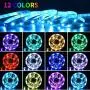 LED Strip Lights 32.8ft RGB 5050 Tape Light 12V Color Changing Rope Light Kit with RF Remote Power Plug-in Dimmable Flexible Non-Waterproof Indoor Lighting for Bedroom Kitchen Party Christmas
