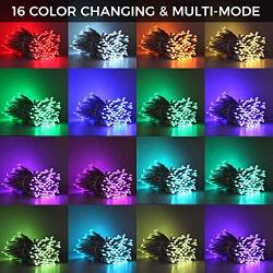 Color Changing Christmas String Lights, 66ft 200 LED 16 Colors Led String Lights Outdoor, Fairy Twinkle Tree Lights with Remote & Timer Plug in for Room Indoor Wedding Party Decorations Waterproof