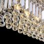 APBEAM Rectangular Crystal Chandelier Modern Flush Mount Ceiling Light Fixture for Dining Room Living Room