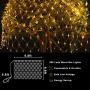 Net Lights Mesh Lights, 9.8ft x 6.6ft 200-LED with Remote Control and 10-Lighting Modes for Halloween Christmas Weddings Parties Indoor/Outdoor Decor (Warm White)