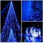 Moobibear LED String Lights Dimmable Ultra Long 500 LED 164ft Fairy Lights, UL Listed Plug in Outdoor String Lights, Copper Wire Blue Lights with Remote Control for Bedroom, Patio, Christmas