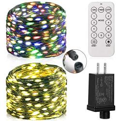 Krislait LED Fairy Lights Color Changing Outdoor Waterproof Connectable String Lights with Remote Plug in 99ft 300 LED Twinkle Lights Rainbow Multi-colored for Bedroom Patio Deck Garden Christmas Tree