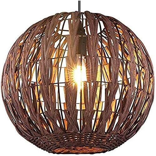 Bamboo Wicker Lighting Fixtures Modern Chandelier Rattan Shade Pendant Ceiling Light Fixtures for Hallway,Dining Room,Foyer,Laundry Room,Bathroom,Front Door