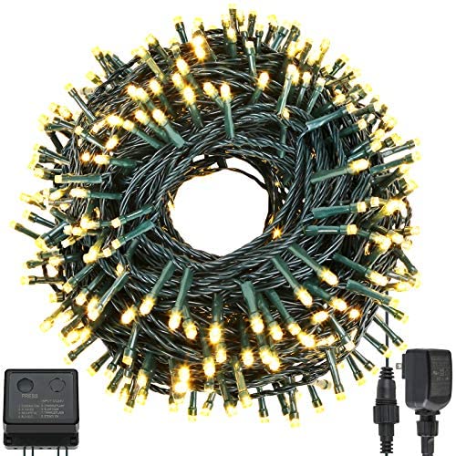Quwin Waterproof LED Outdoor Christmas String Lights, 115Ft 300 LED UL Certified 8 Modes with End-to-End Plug, Indoor & Outside Fairy Light for Christmas Tree, Patio, Wedding, Party (Warm White) Quwin Waterproof LED Outdoor Christmas String Lights, 115Ft 300 LED UL Certified 8 Modes with End-to-End Plug, Indoor & Outside Fairy Light for Christmas Tree, Patio, Wedding, Party (Warm White)