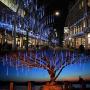 Solar Light Outdoor,MUEQU Waterproof Christmas String Lights Solar LED Meteor Shower Rain Lights Falling Raindrop Light 8Tubes 288LED Fairy Lights for Xmas Tree Garden Party Decor (Blue)
