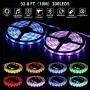 LED Strip Lights for Bedroom 32.8ft HEERTTOGO Waterproof IP65 300 LEDs 5050 RGB LED Lights Strip Music Sync Color Changing RGB LED Strip with Blutooth IR Remote Controller and Wired Controller