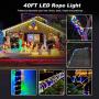 Ollivage Color Changing Rope Lights String Lights for Bedroom, Battery Powered Light Strip 40ft 8 Modes Hanging Fairy Lights with Remote for Camping Halloween Christmas, 2 Pack
