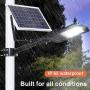 80W LED Solar Street Lights Outdoor Lamp, Dusk to Dawn Pole Light with Remote Control, Waterproof, Ideal for Parking Lot, Yard, Garage and Garden (Cool White)