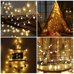 Battery Operated String Lights, Correare 2 Pack 50 LED 19.6Ft Globe Outdoor String Lights with 8 Lighting Modes and Remote for Bedroom, Patio, Party, Wedding, Christmas Holiday Decoration Lights