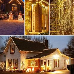 Albelt 2-Pack Each 72ft 200 LED Solar Lights Outdoor String (Ultra-Bright & Extra-Long), Upgraded Solar Christmas Lights, IP65 Waterproof Copper Wire 8 Modes Solar Powered Fairy Lights (Warm White)