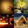 PXB 200LED Hanging Sphere Lights, Battery Operated Starburst Lights, 8 Modes Dimmable Remote Control, Waterproof Fairy Lights, Copper Wire Lights, Indoors Outdoors Christmas Decoration (Warm White)