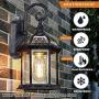 Dusk to Dawn Sensor Outdoor Wall Sconce, Exterior Wall Light Fixtures with E26 Base Socket, Clear Glass Roof Wall Lantern, Anti-Rust Waterproof, Matte Black Wall Mount Lighting Porch Doorway Garage