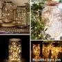 TDELTA 12 Pack 10 FT 30 LED Powered Fairy String Lights - LED String Lights - Firefly Lights - Silver Wire - Battery Operated- for Christmas, Bedroom, Patio, Garden, Parties, Wedding - Warm White