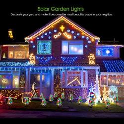 Solar Garden Lights, KOOPER 3 Pack Solar Tree Lights, 2 Modes (Constant & Flicker Light) with Multi-Color Waterproof Solar Lights Outdoor for Patio, Garden, Pathway Decoration