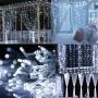 Twinkle Star 600 LED Window Curtain String Light Christmas Wedding Party Garden Bedroom Indoor Outdoor Wall Decoration, White