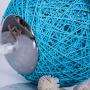 Romantic Night Light Creative INS Wind Starry Table lamp Bedroom Bedside lamp Fantasy Rattan Ball Moon Light (Blue, Button Switch)