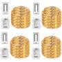 4 Pack Christmas Fairy String Lights, Battery Operated Waterproof 8 Modes Remote 50 Led 16.4ft Indoor Lights Copper Twinkle Lights for Bedroom Wedding Party Dinner Festival Decor (Warm White)