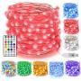 BrizLabs USB Fairy Lights, 33ft 100 LED Upgraded Color Changing Fairy String Lights with Larger Bead, Unique Dual/Triple Colors USB Powered String Light with Remote for Craft Bedroom Christmas Wedding