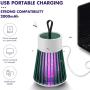 Electric Mosquito Killing Lamp Portable USB LED Light Mosquito Trap for Home Bedroom Outdoor Camping (Green)