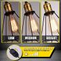 LIGHTESS Plug in Pendant Lights with Dimmer Switch, Industrial Black & Copper Dimmable Hanging Wire Cage Light Fixture for Kitchen Dining Room, LG9925342