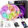 LED Lights for Bedroom 32.8ft/10M,KEMAS Led Strip Lights RGB Music Sync Color Changing APP Bluetooth Control Remote Room Lights Party and Home Decoration