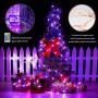 iiEASEST Purple Led Fairy String Lights Halloween Christmas, 100 LED 33 Feet Copper Wire Micro Mini Twinkle Starry Lights with Remote for Tree Bedroom Party Wedding Christmas Halloween Decoration