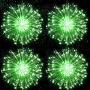 Bcga 4 Packs Firework Lights Copper Wire LED Lights, 8 Modes Dimmable String Fairy Lights with Remote Control, Waterproof Hanging Starburst Lights for Parties,Home,Christmas Outdoor Decoration, Green
