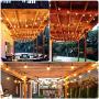 LED Outdoor String Lights - Arbrac 48ft 2PACK Outdoor Patio Cafe Lights, 2w Plastic Bulbs, IP65 Waterproof Outside String Light for Garden Balcony Party